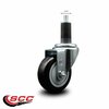 Service Caster 3.5'' Black Poly Wheel Swivel 1-1/4'' Expanding Stem Caster SCC-EX20S3514-PPUB-BLK-114